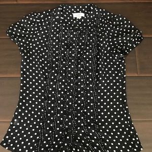 Women’s blouse polka dot black and white